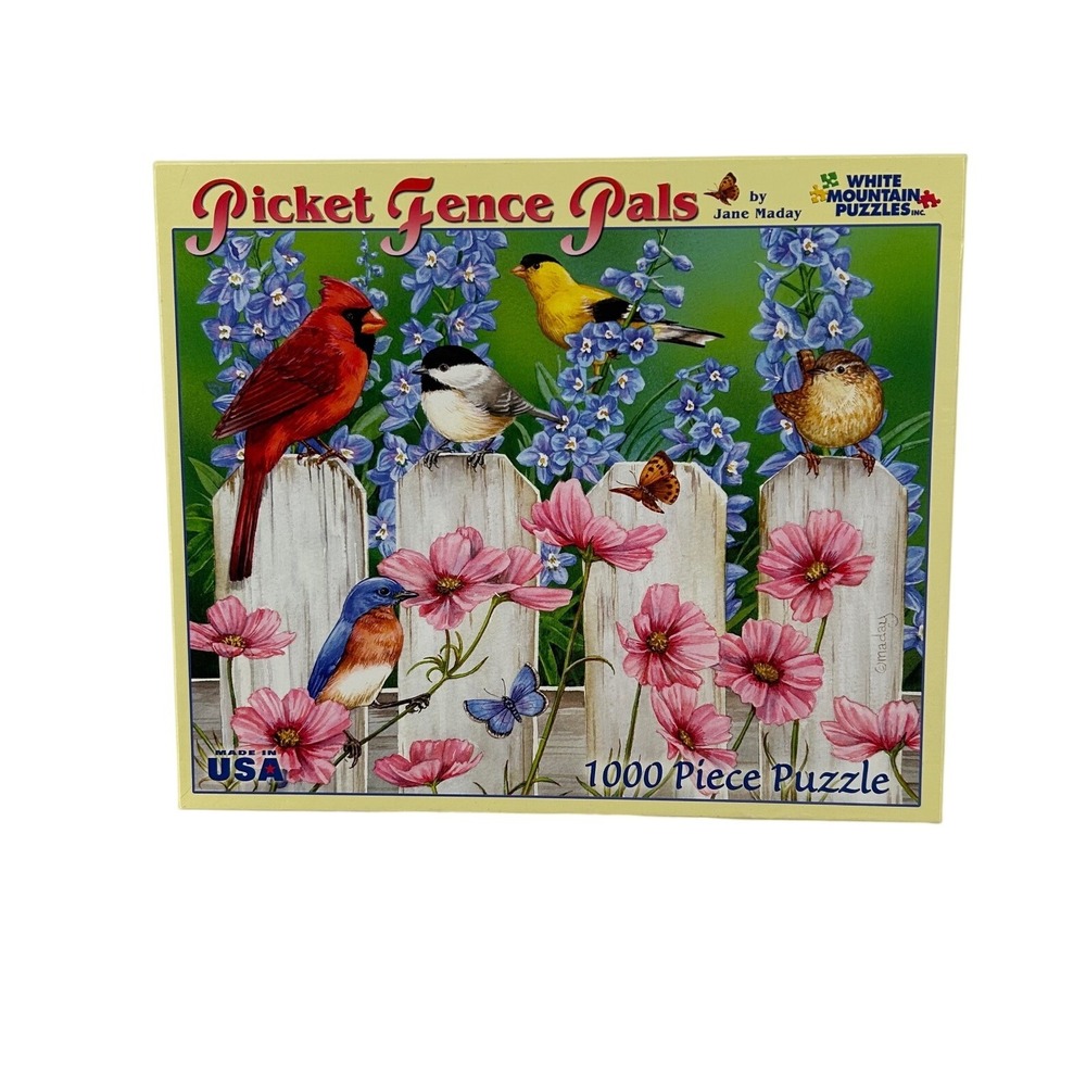 White Mountain Picket Fence Pals 1000-Piece Puzzle Jane Maday COMPLETE